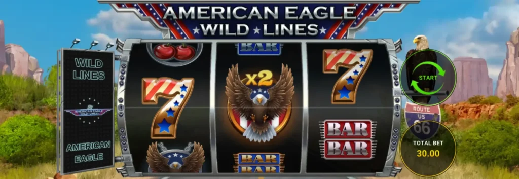 Wild Lines American Eagle slot game interface