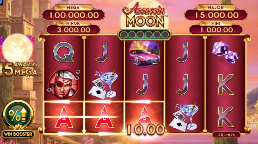 a look at the Assassin Moon slot game interface. 