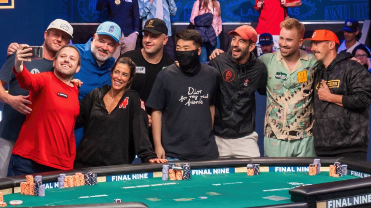 the wsop final table includes five players from the united states and a spanish woman who is the first female to make it since 1995.