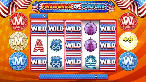 a look at the Fireworks of Fortune slot game interface
