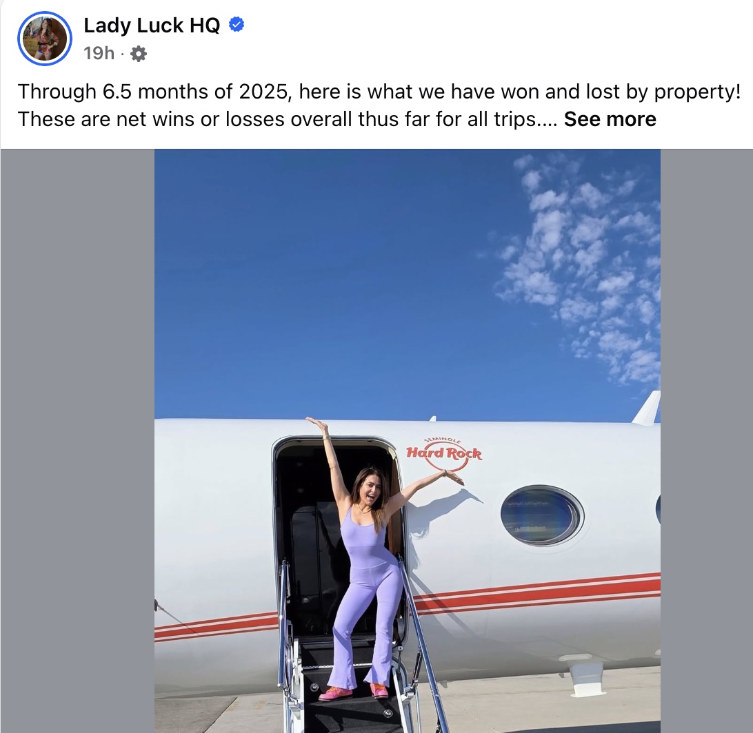 lady luck HQ is a casino influencer, Youtuber, and social media mogul who records videos of herself gambling.