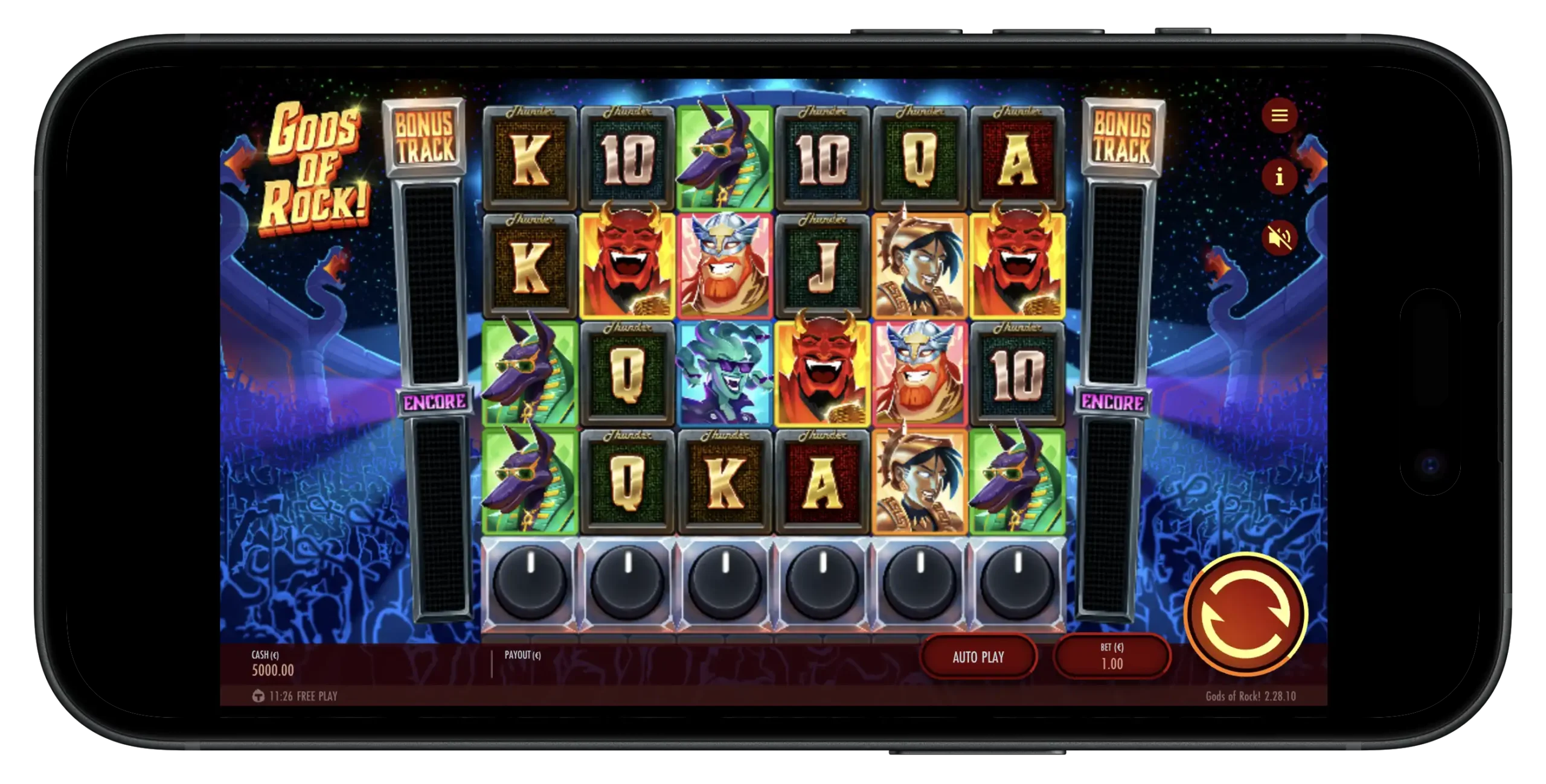 Gods of Rock! on mobile.