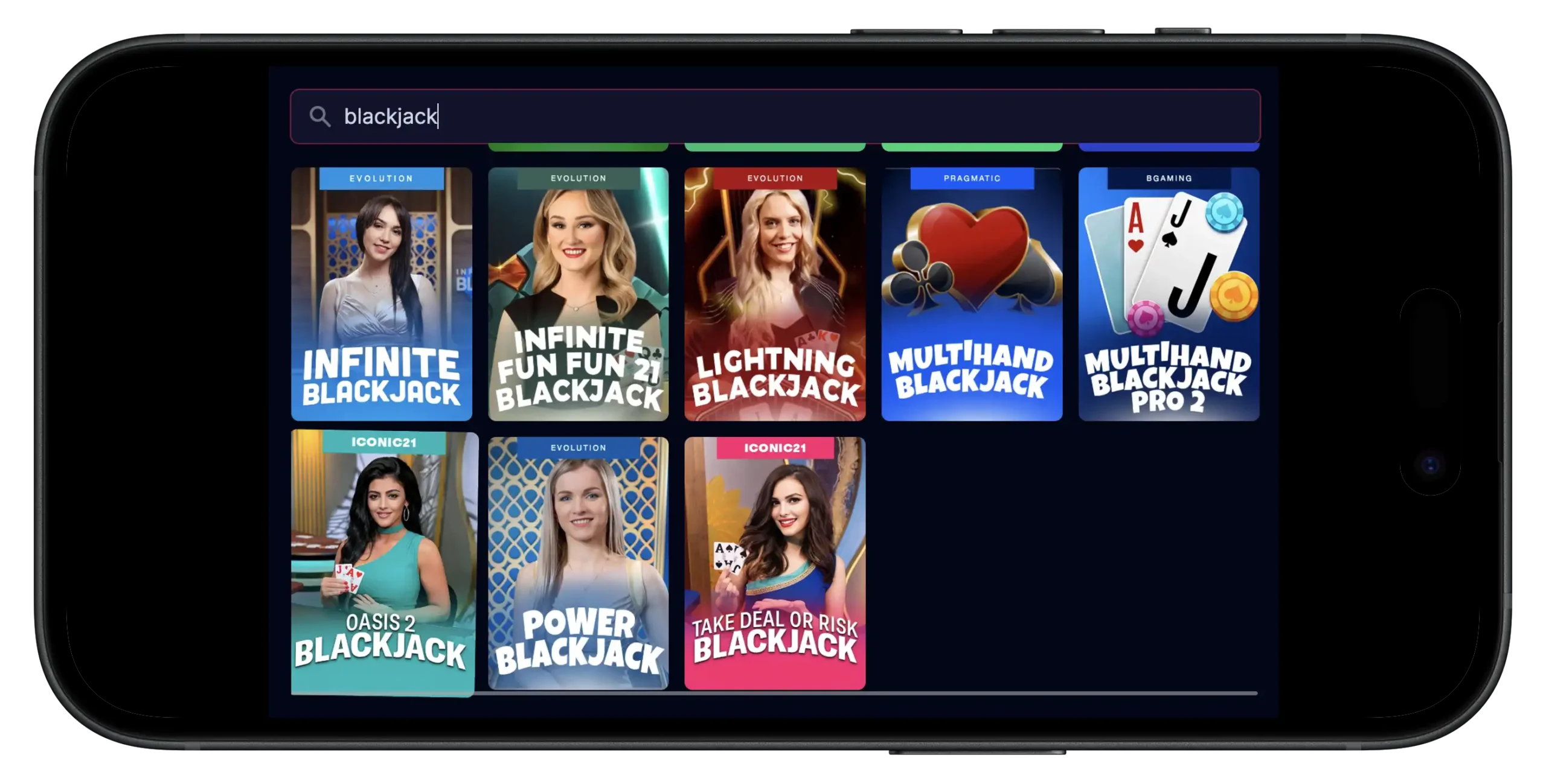 Blackjack options at Chanced Casino.