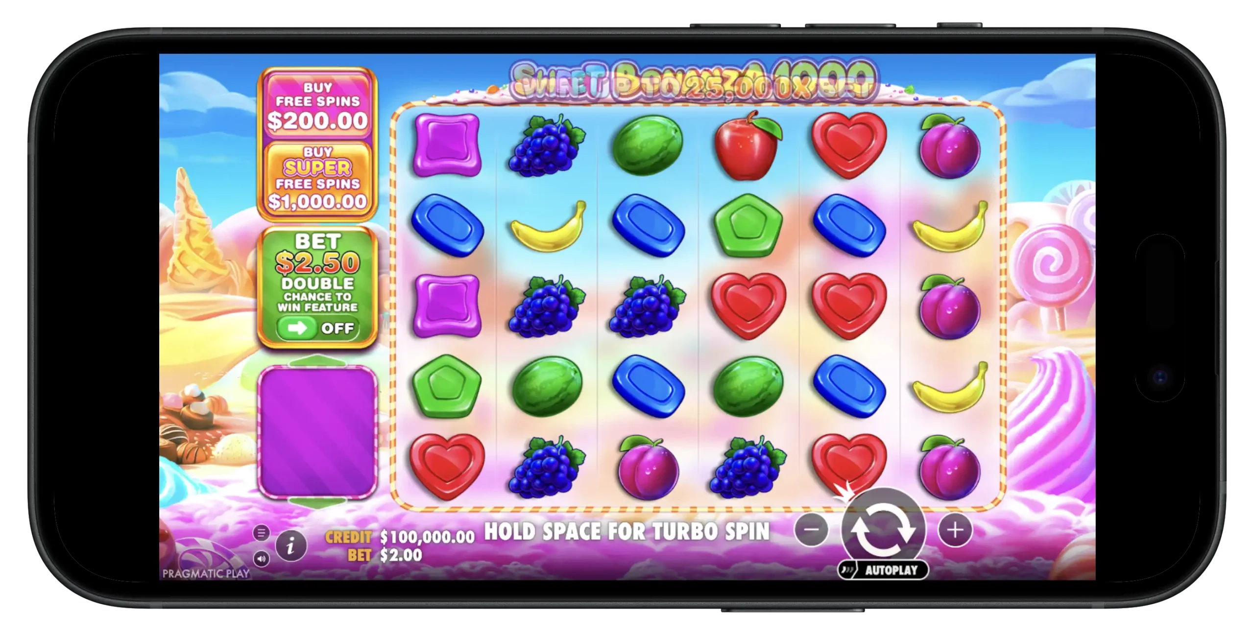 Sweet Bonanza 1000 on mobile.