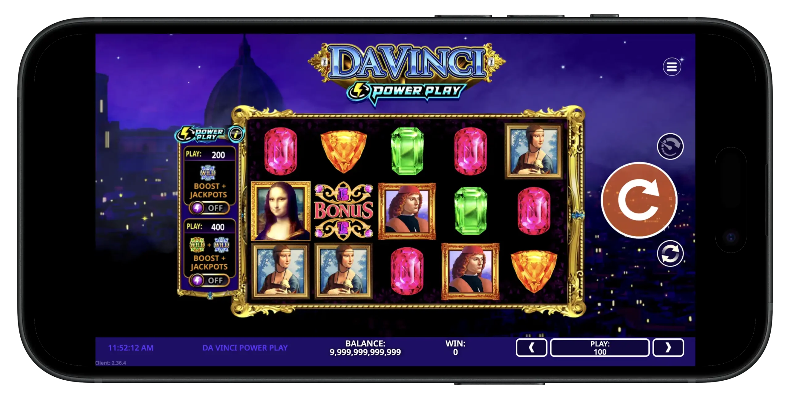 Da Vinci Power Play on mobile.