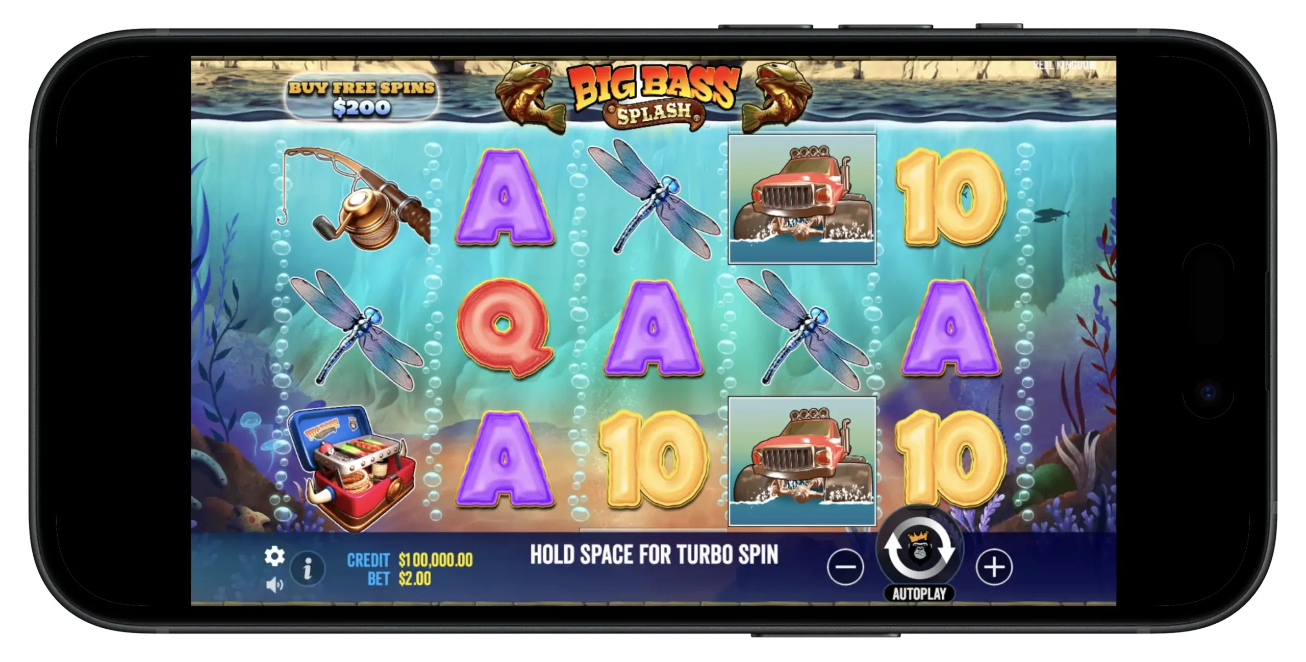 Big Bass Splash on mobile.