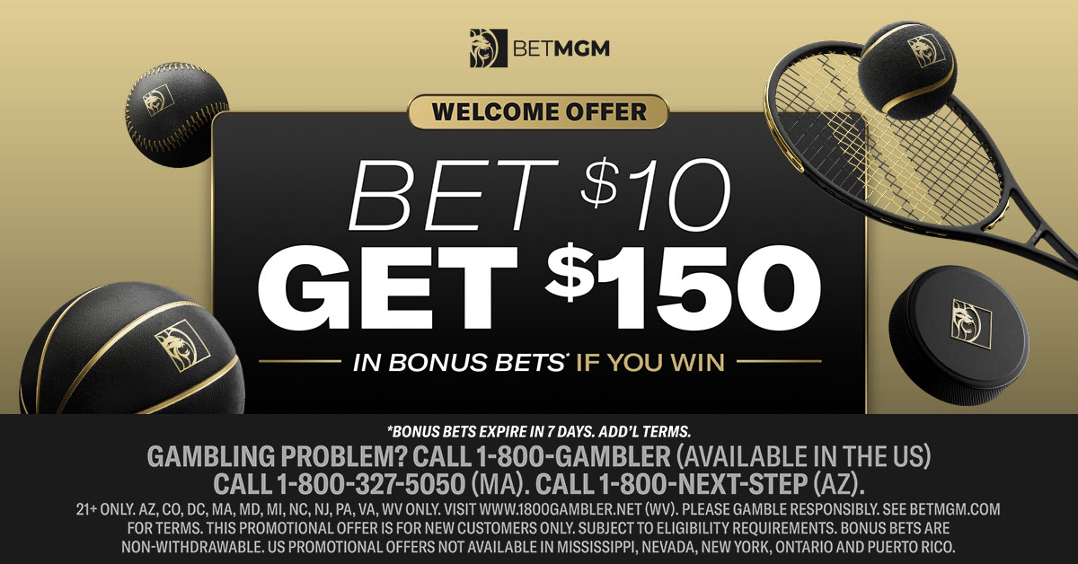 The BetMGM bonus code ACTIONGET is how you score $150 in bonus bets if your $10+ first bet wins.