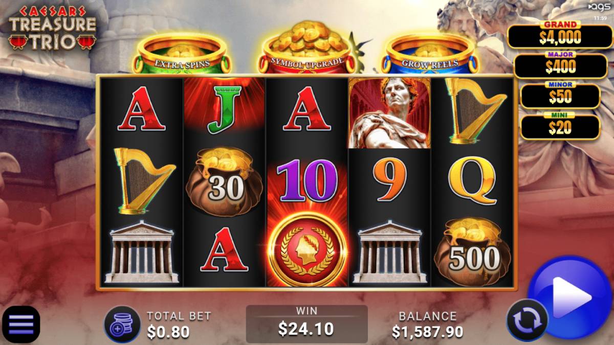 Caesars Entertainment announced that it's expanding its partnership with AGS. As part of this, Caesars' online casinos will be the first and only place where players can enjoy the popular Triple Coin Treasures slot games online.