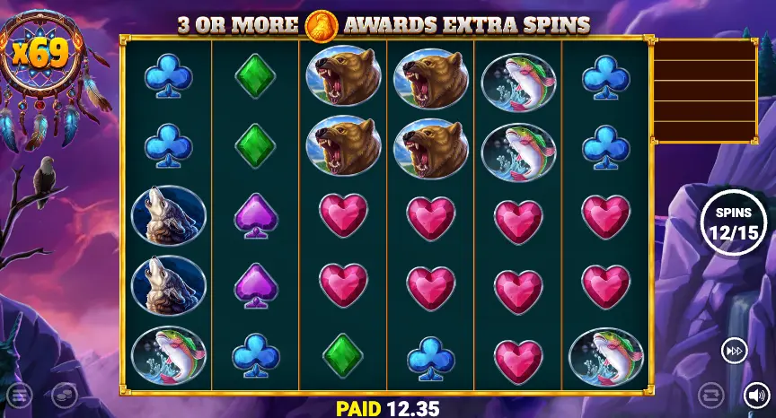 Eagle Storm slot interface.