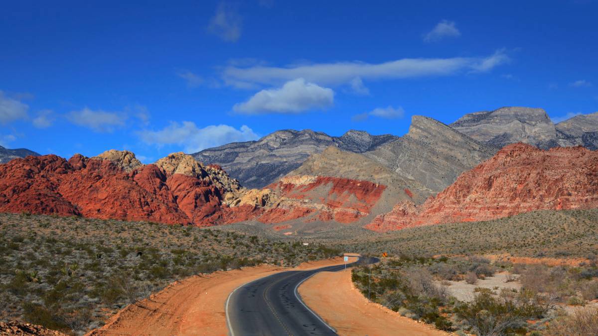 The Red Rock Canyon is near las vegas nevada and features scenic areas.