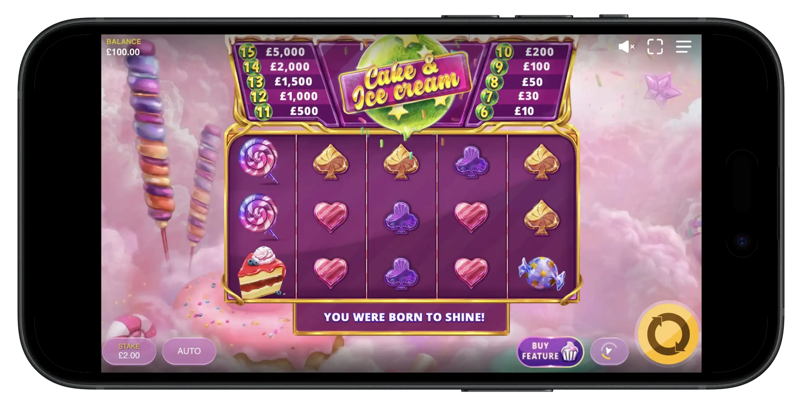 Cake & Ice Cream progressive jackpot on mobile.
