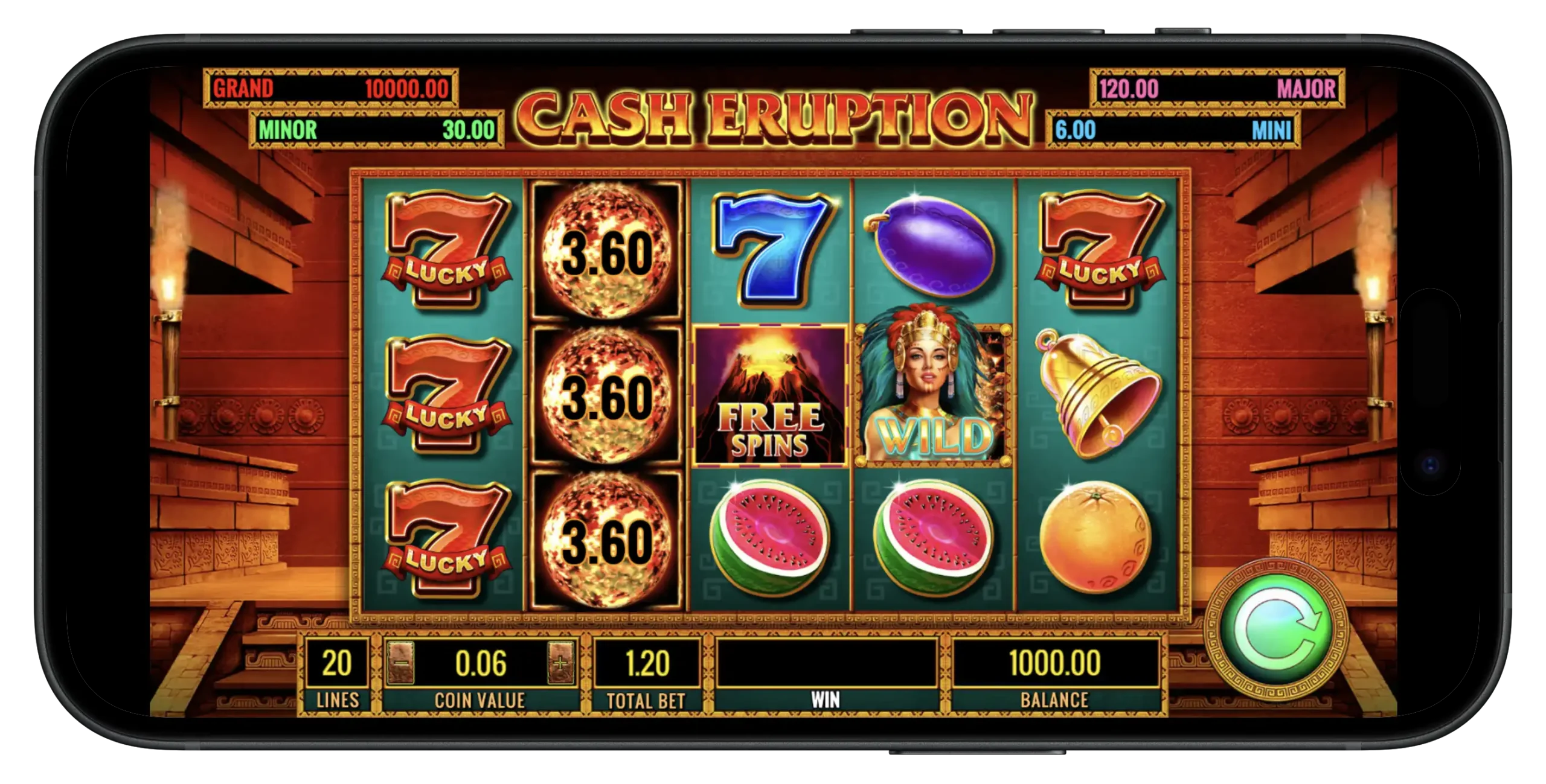 Cash Eruption slot at Fanatics on mobile.