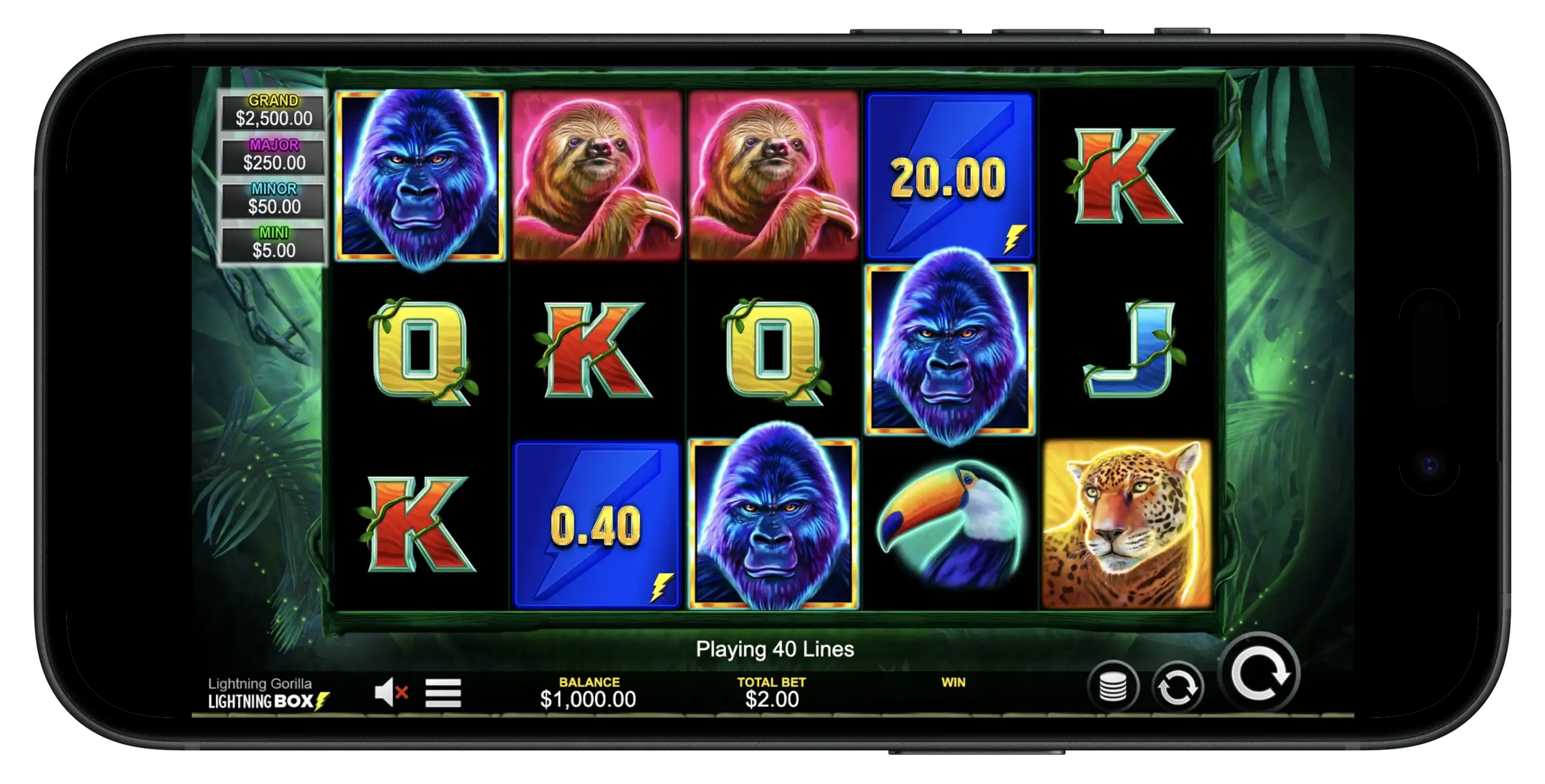 Lightning Gorilla on mobile.