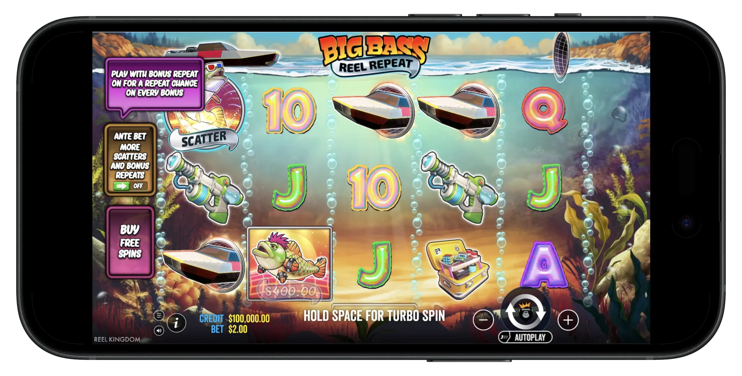 Big Bass Reel Repeat at Stake.us on mobile.