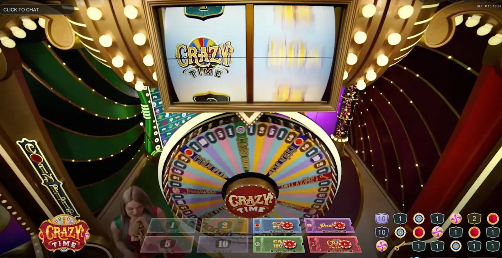 Crazy Time, a live casino game at Stake.us Casino