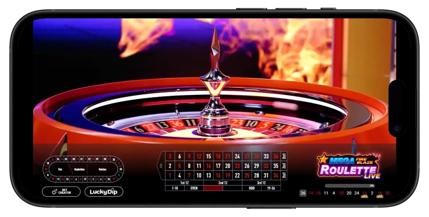 Mega Fire Blaze Live Roulette