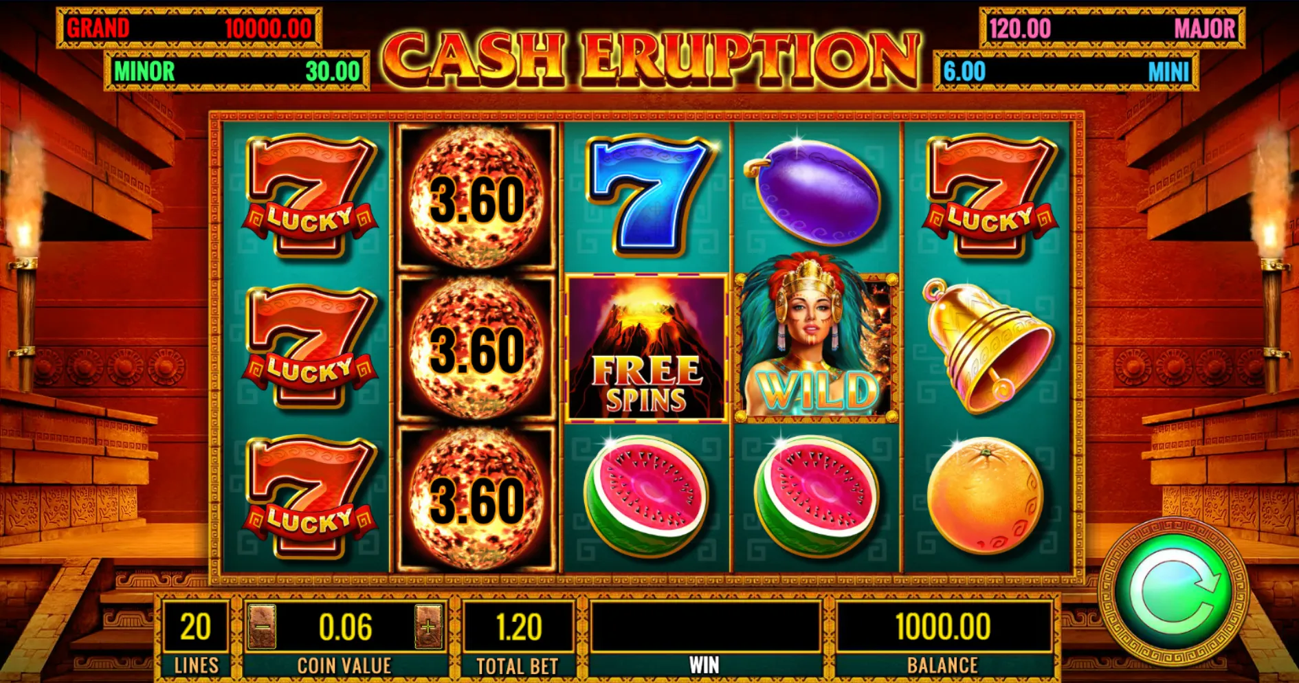 Screenshot of Cash Eruption at FanDuel Casino PA