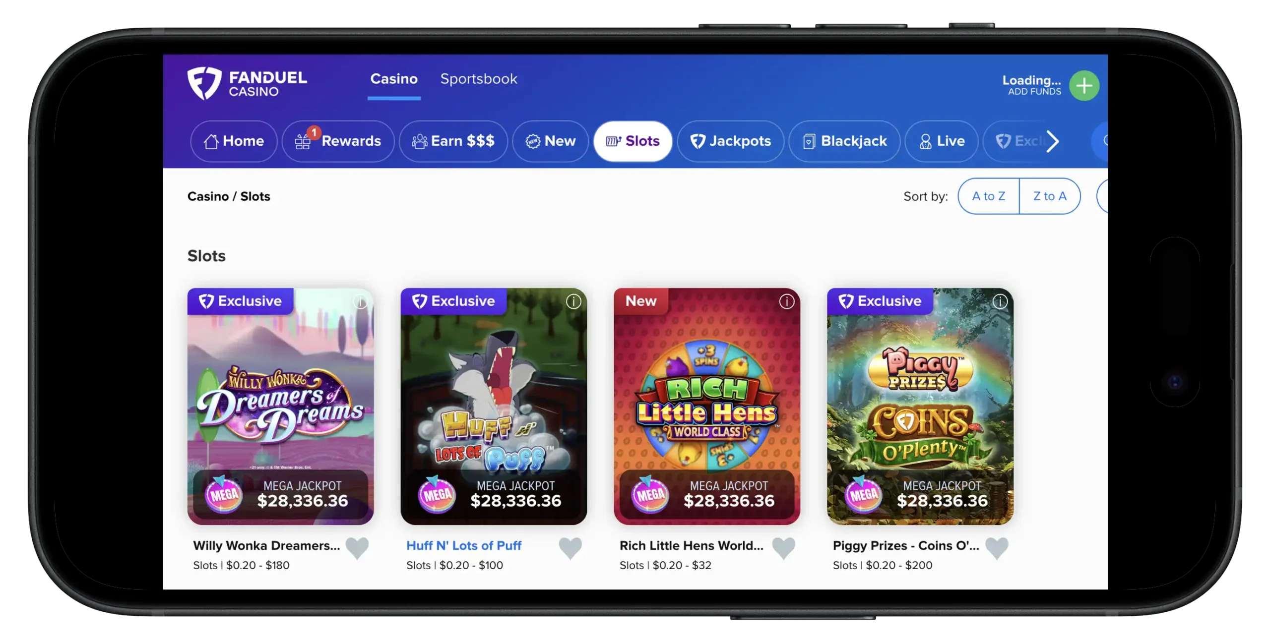 FanDuel Casino Real Money Slots on the FanDuel Casino App
