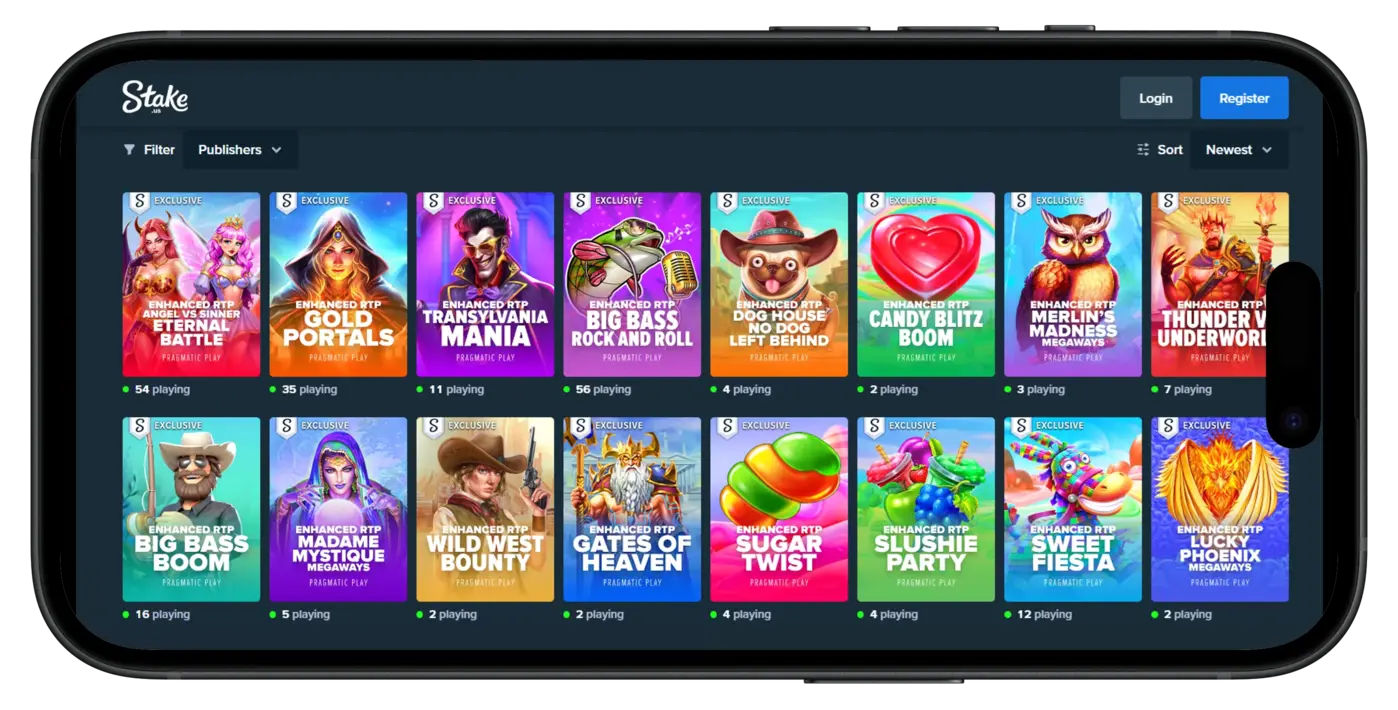 Stake.us Casino Highest RTP Slots
