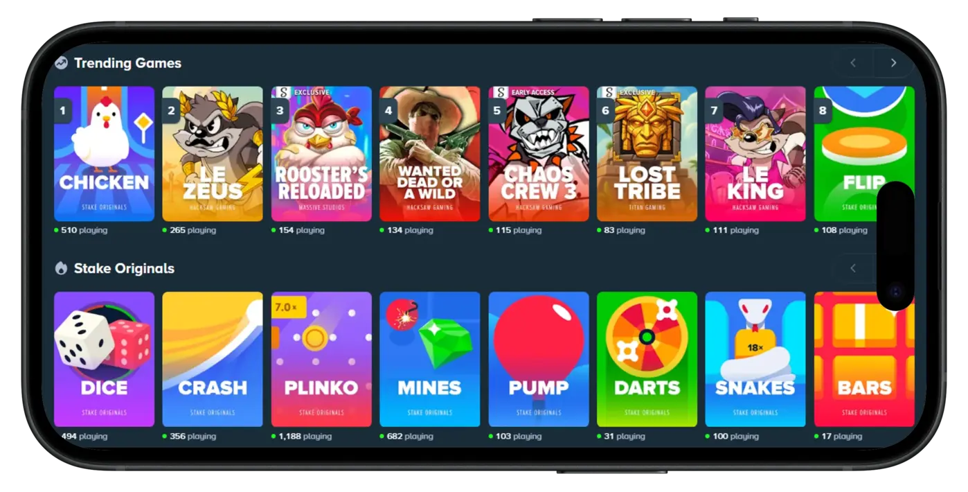 Stake.us Casino Most Popular Games