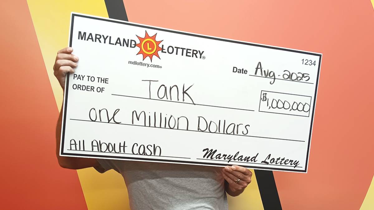 A Maryland Lottery player known as "Tank" struck it rich after a routine stop to buy ice. Finding an extra $20 in his pocket, he bought an "All About Cash" scratch-off ticket at Hob's Carroll Motor Fuels, playfully asking the clerk to "pick me a winner."