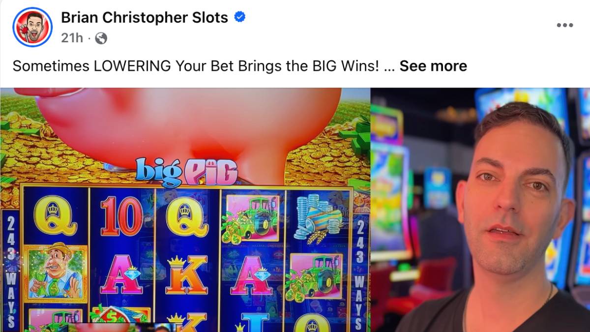 brian christopher slots is known for landing bonuses and risking his own money in videos that he posts from casinos on youtube and facebook.