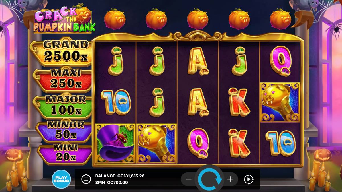 Crack the Pumpkin Bank is a Halloween-themed sweepstakes casino slot developed by Octoplay, available on social and sweepstakes platforms such as McLuck and HelloMillions.