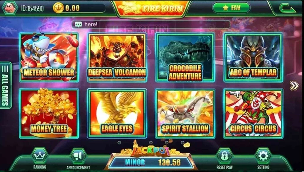 A look at the Fire Kirin slots lobby