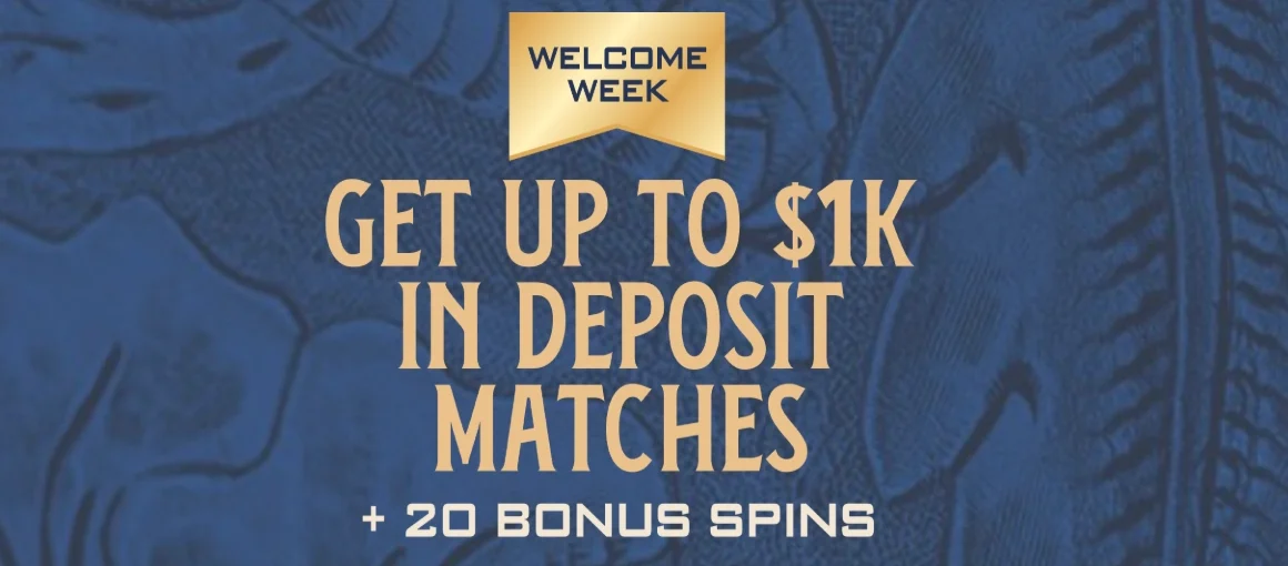 Horseshoe Casino's current welcome bonus offering new players up to $1,000 in deposit matches.