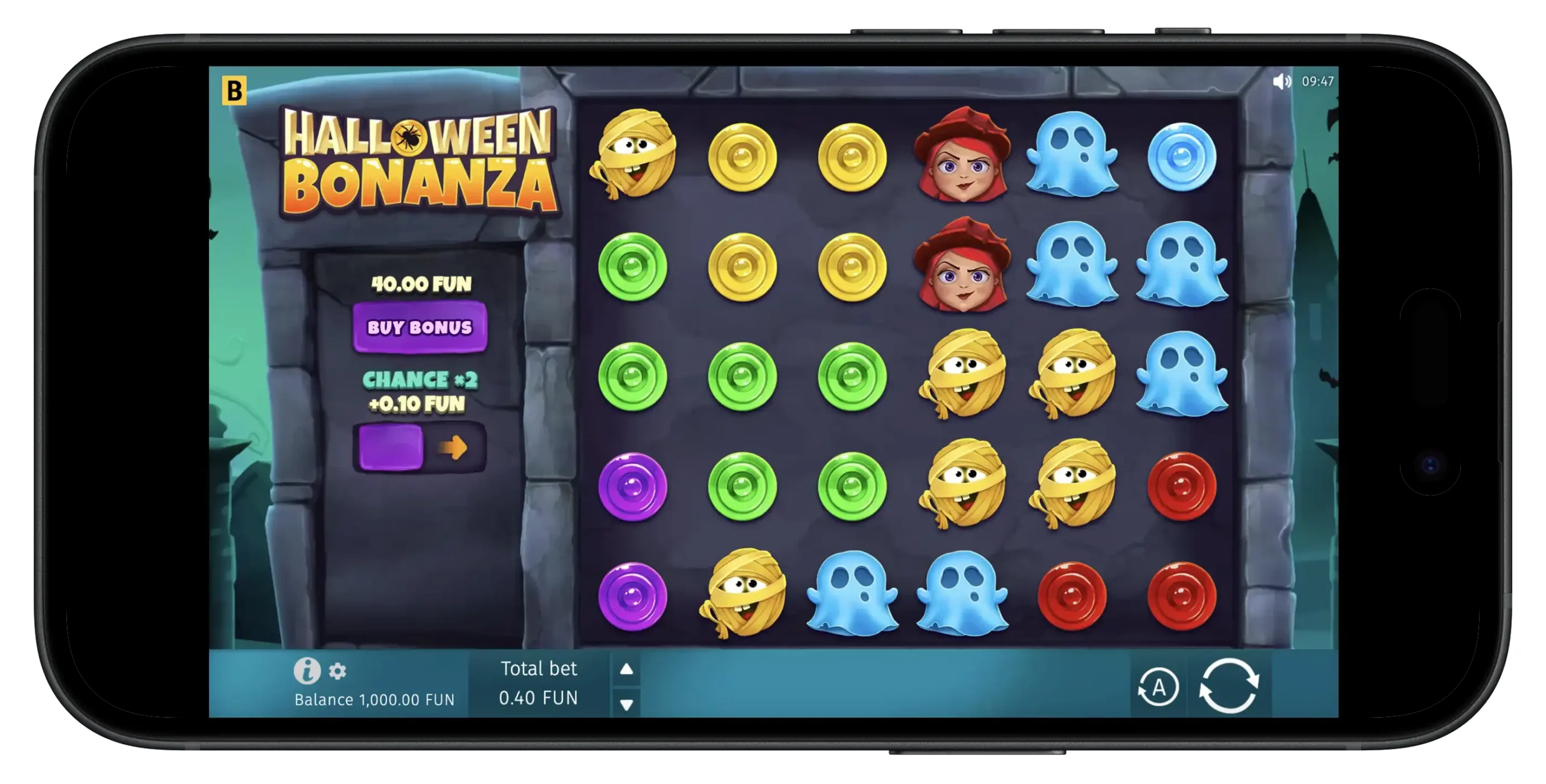 Halloween Bonanza on mobile.