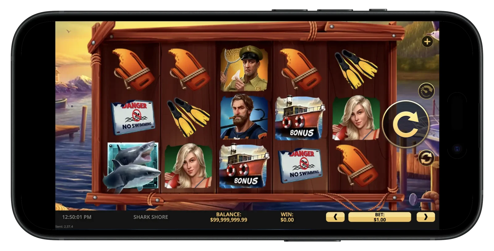 Shark Shore slot on mobile.