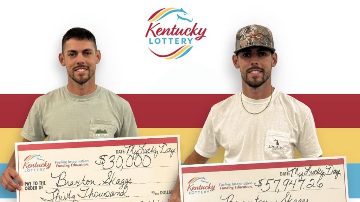 Braxton Skaggs, of Campbellsville, Ky., has claimed his second Kentucky Lottery Instant Play win in five months. This time the win totals nearly $58,000.
