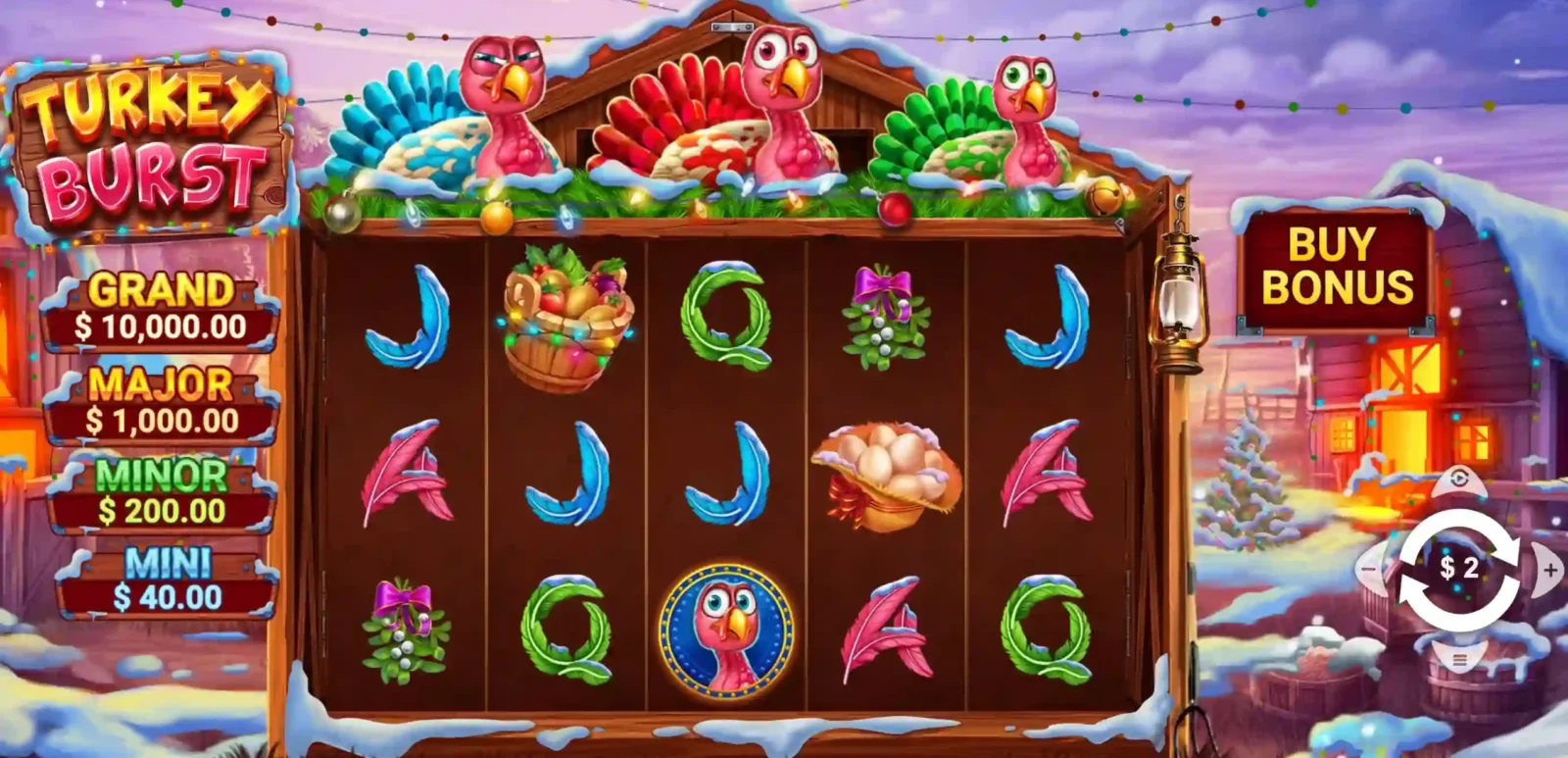 A look at the Turkey Burst slot game.