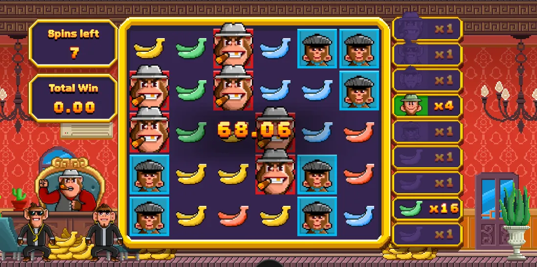 A look at the free spins bonus from the Banana Town slot from Relax Gaming