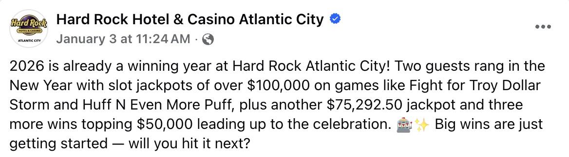 An exciting New Year's celebration at the Hard Rock Hotel & Casino in Atlantic City! Casinos 