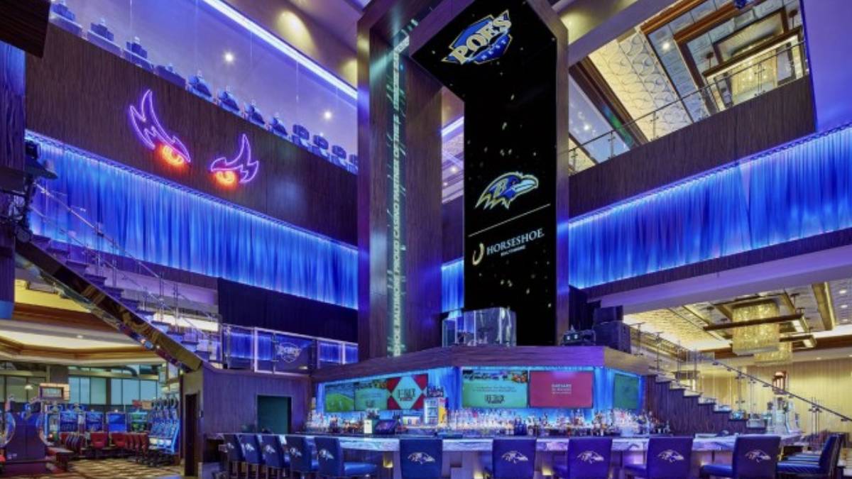 Image of Horseshoe Baltimore casino, highlighting its notable revenue rebound amid a statewide decline in Maryland's casino industry.