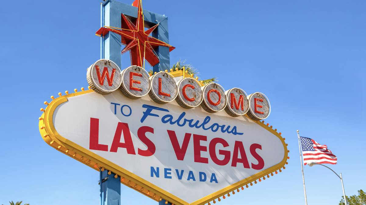 because of the decline in tourism, The iconic 'Welcome to Fabulous Las Vegas' sign standing tall against a bright blue sky, did not see as many visitors in 2025.