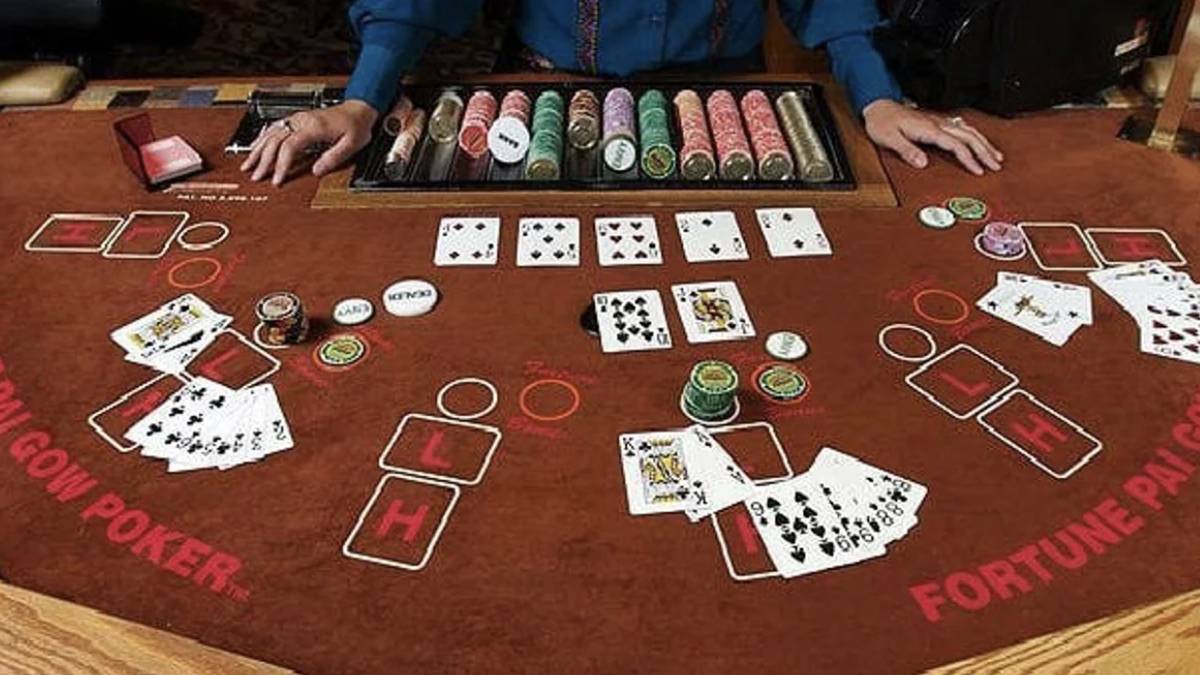 an image of a royal flush hit by a player playing pai gow poker which is extremely rare in any casino.