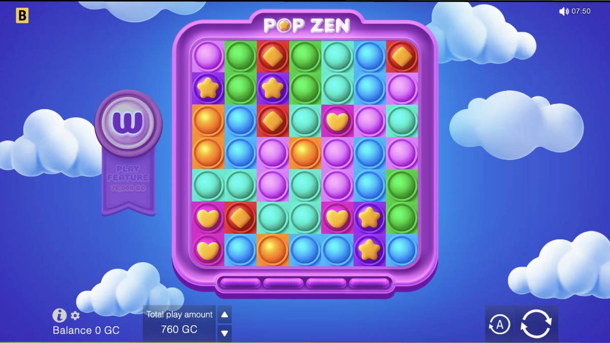 image of the sweepstakes casino game pop zen which can be played in the spirit of celebration national popcorn day.