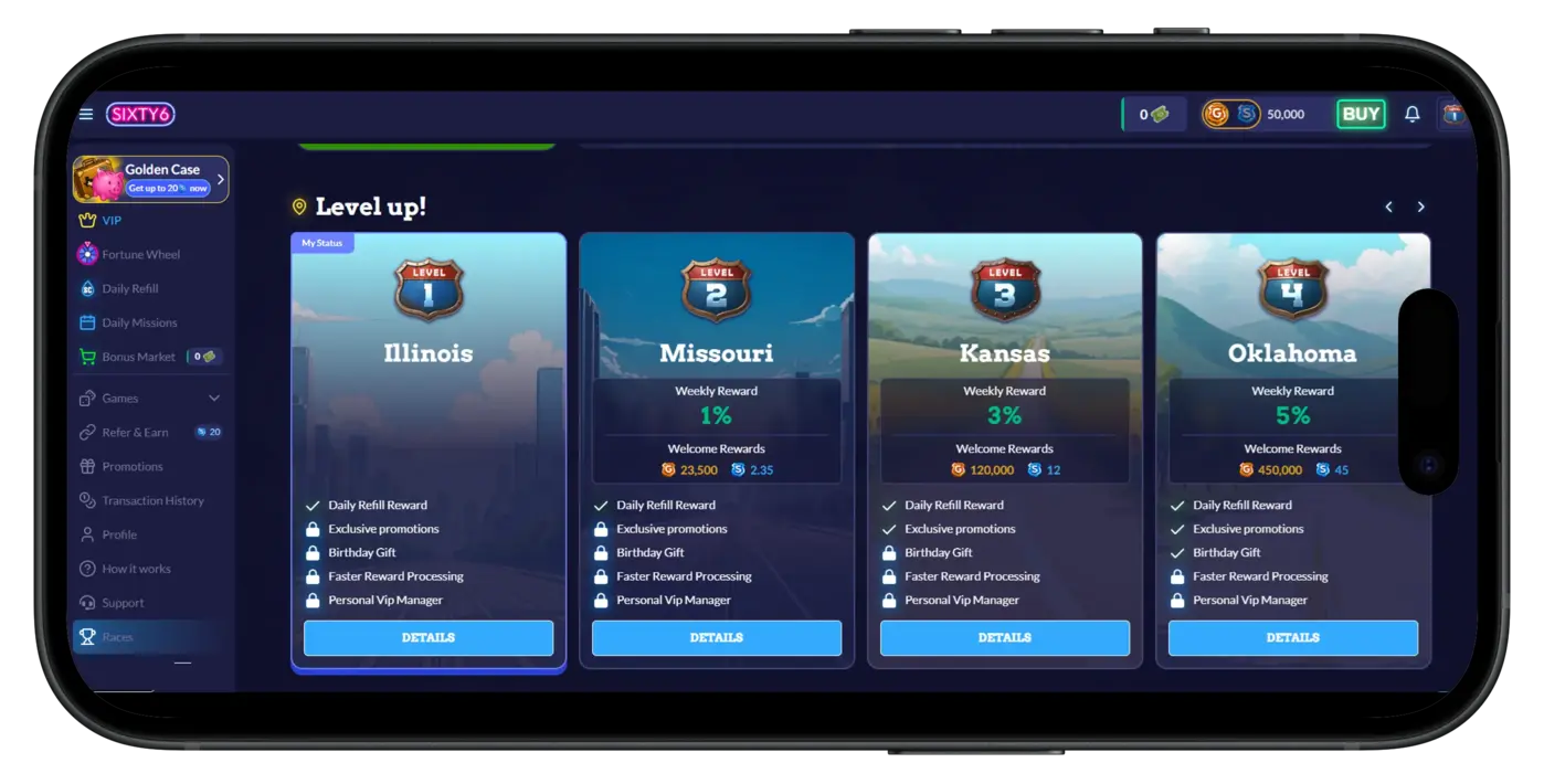 Sixty6 Casino Login Bonus