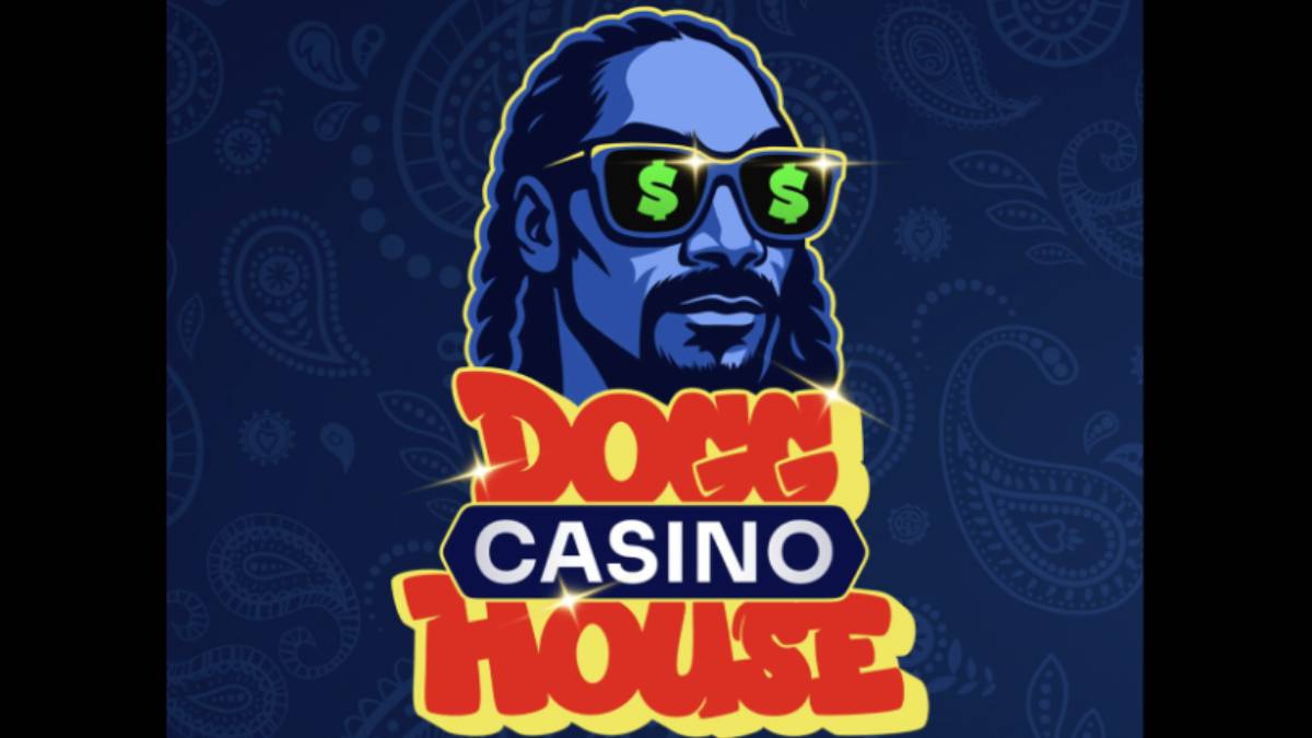 image displays the Dogg House Casino logo, which is a sweepstakes casino app launched by the world famous rappers and features many snoop dogg casino games.
