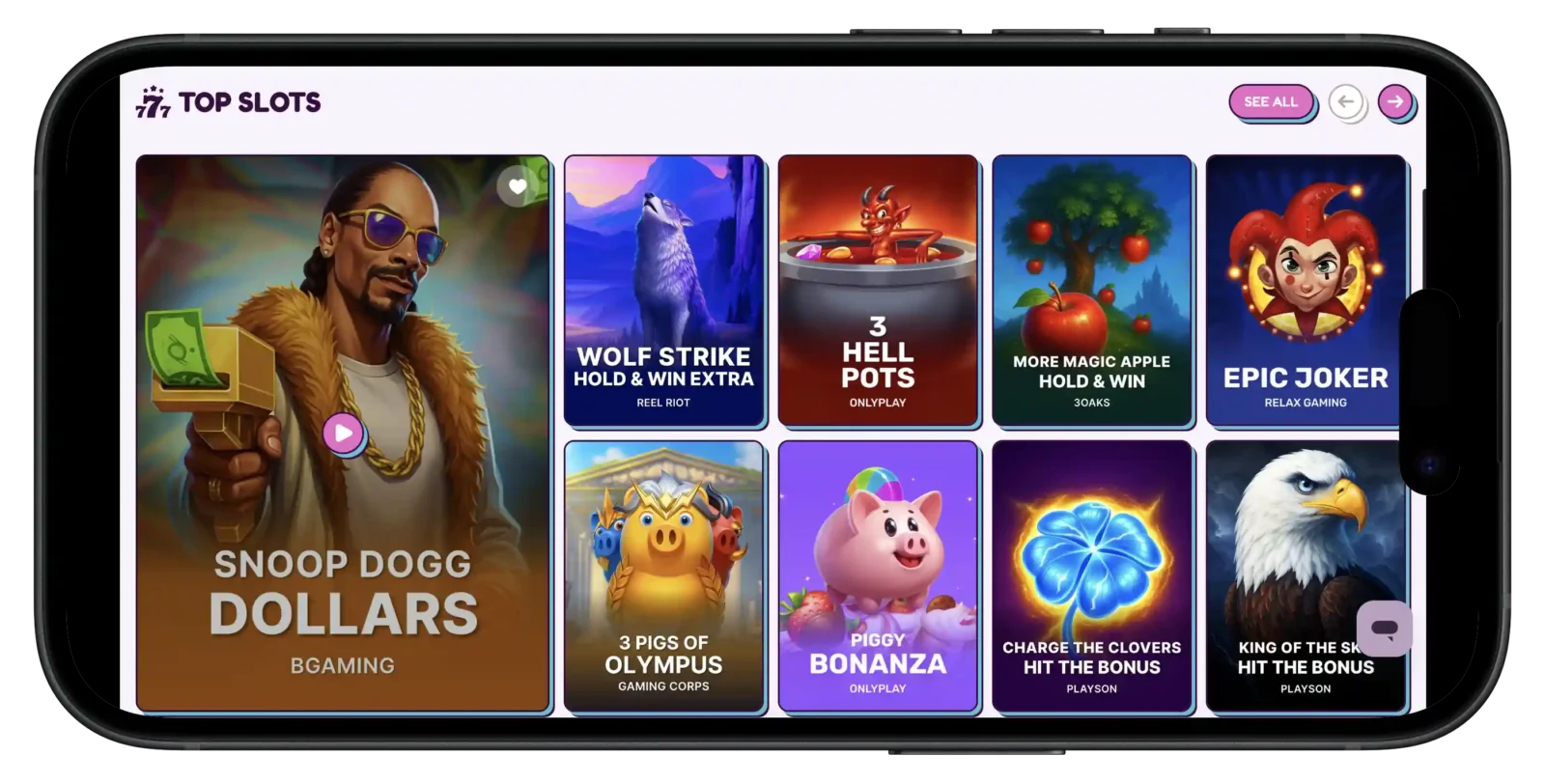 A look at the Sweet Sweeps Casino slot selection.