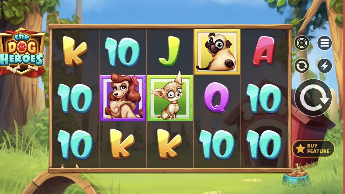 a picture of what the dog heroes sweepstakes casino slot looks like, and can be played before or after this year's puppy bowl is played on super bowl sunday.