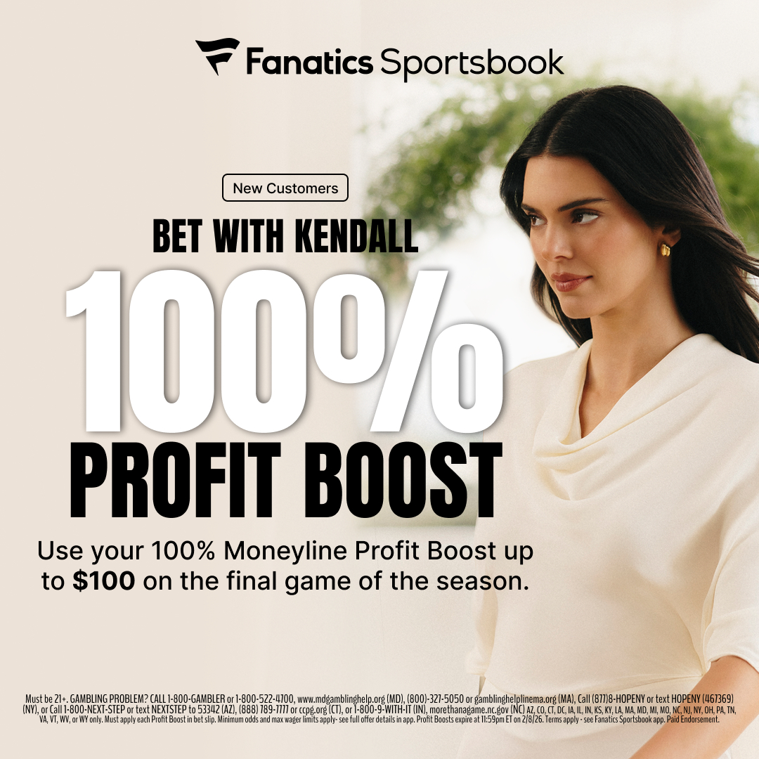 Fanatics Sportsbook Promo Code ACTION: Kendall Jenner 100% NFL Boost Image