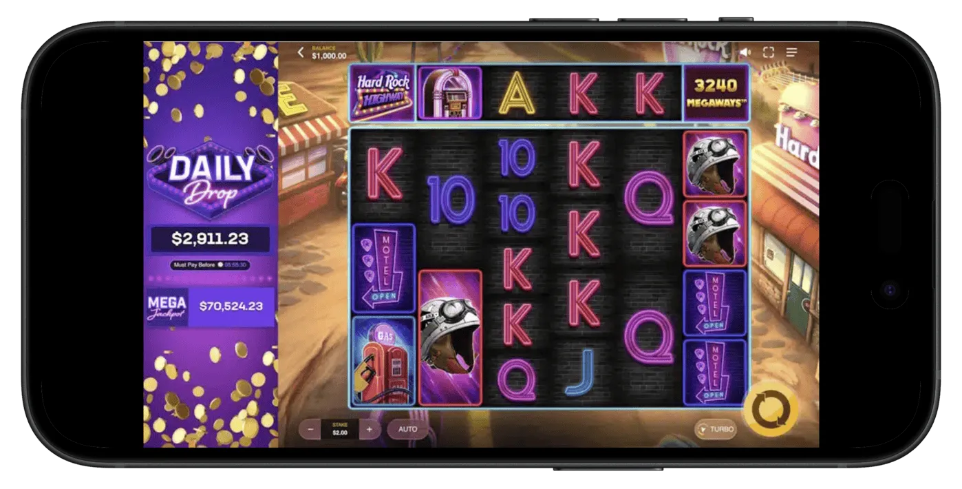 Hard Rock Highway Megaways Progressive Jackpot Slot