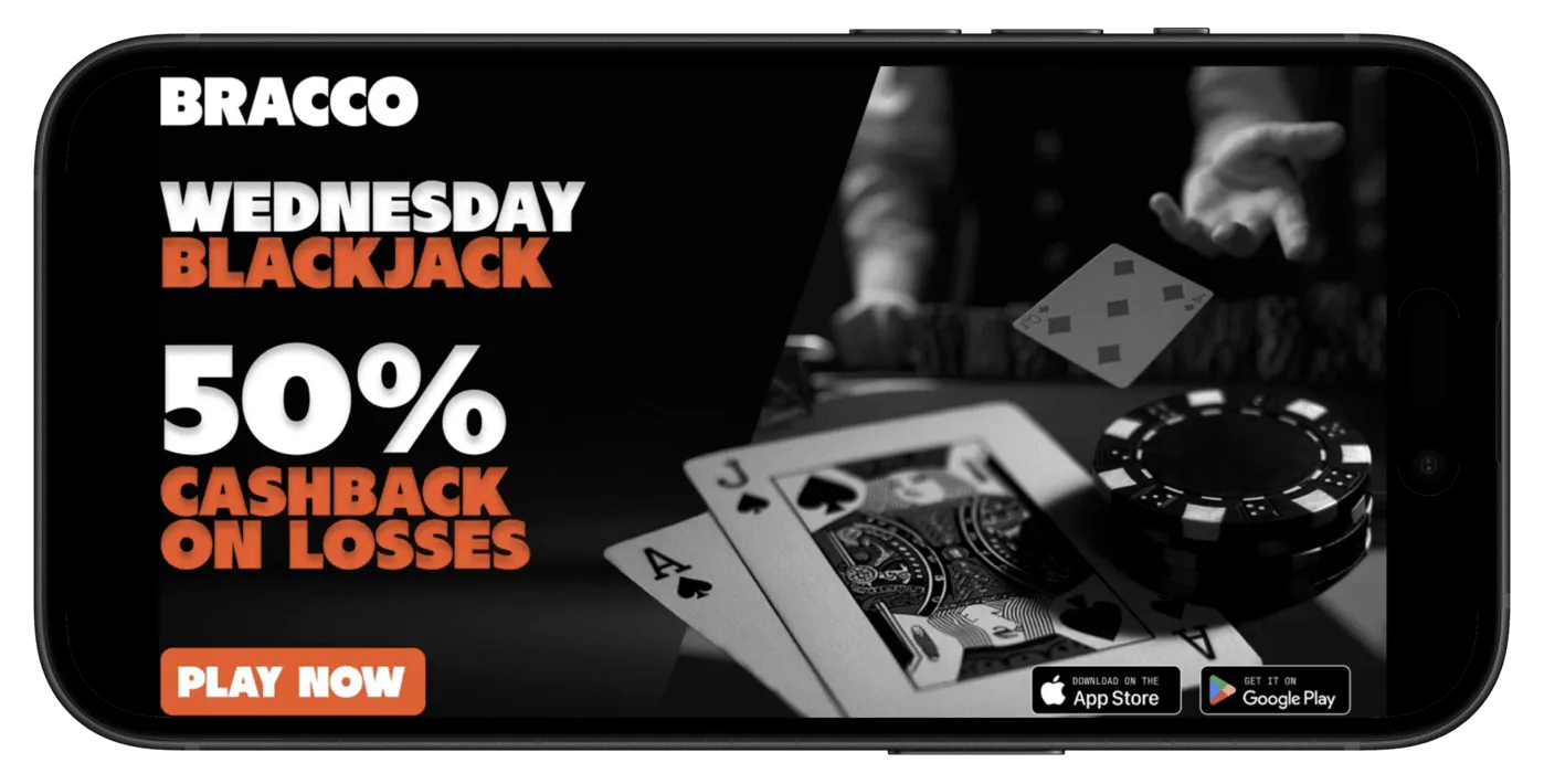 PlayBracco Casino Blackjack Wednesday Cashback promotion