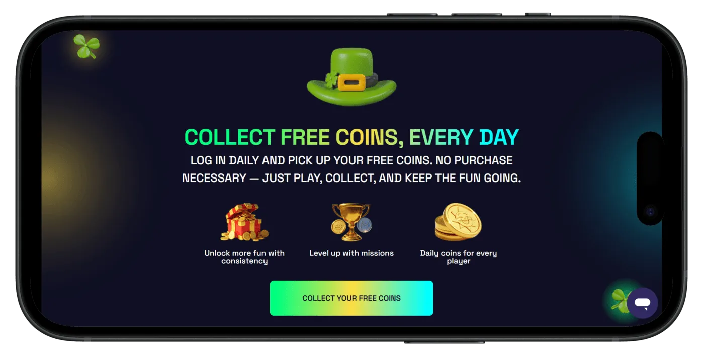 SweepNext Casino Daily Login Bonuses