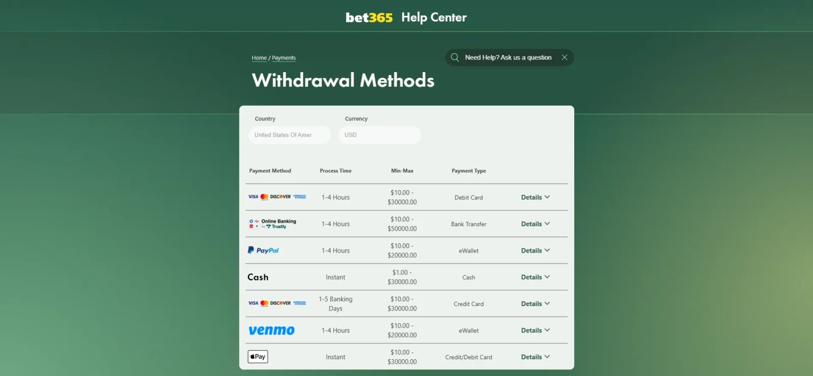 Fast Payout Casino - bet365