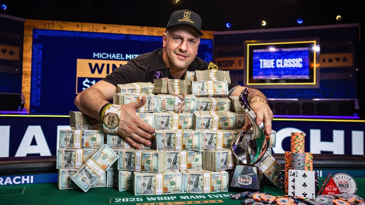 the 2026 schedule for the world series of poker is out and pictured is the 2025 winner of the WSOP, Michael "The Grinder" Mizrachi.