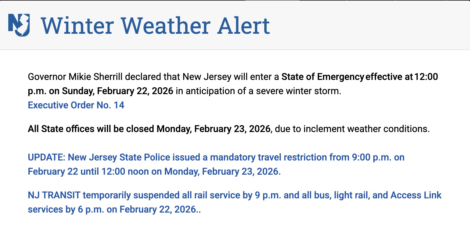atlantic city hotels and casinos weren't the only businesses affected by the massive winter storm that blanketed the area and force the garden state to declare a state of emergency.